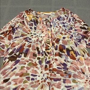 Colorful Abstract Print Blouse